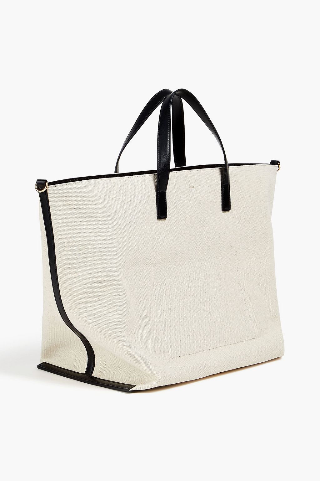 JIL SANDER Leather-trimmed canvas tote