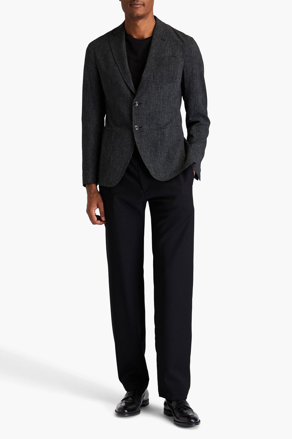 EMPORIO ARMANI Gingham jacquard blazer