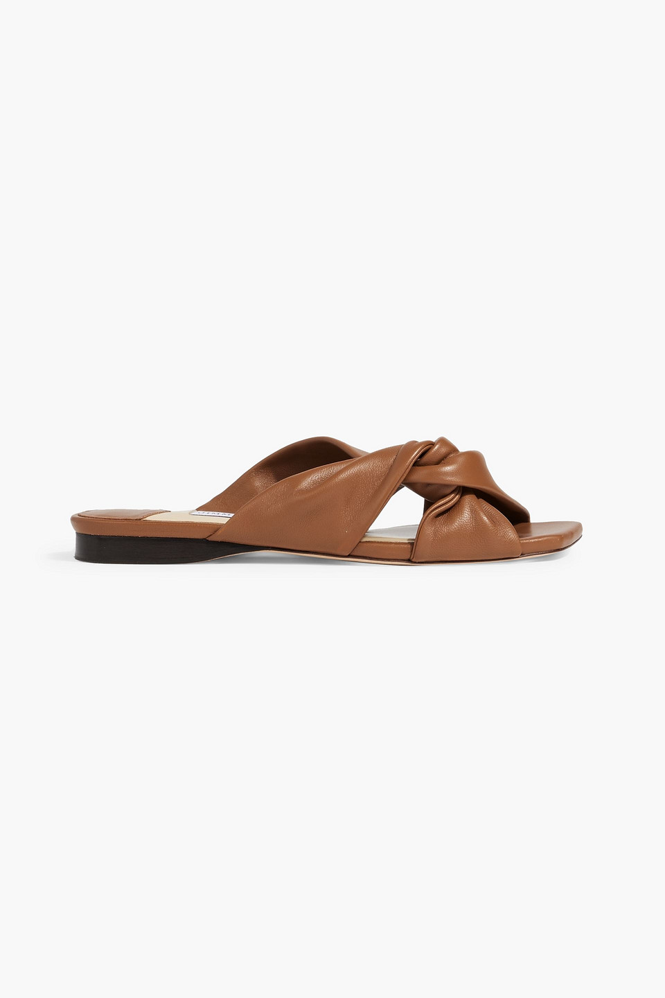 Jimmy Choo Knotted Leather Sandals In Light Brown