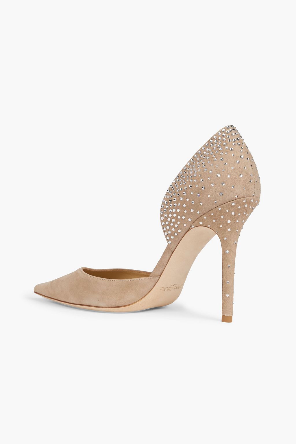 JIMMY CHOO Amya crystal-embellished suede pumps