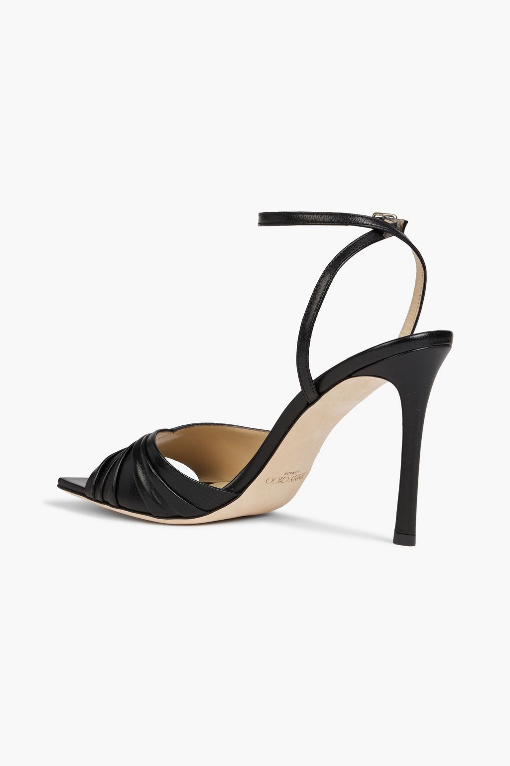 JIMMY CHOO Basil 95 ruched leather sandals
