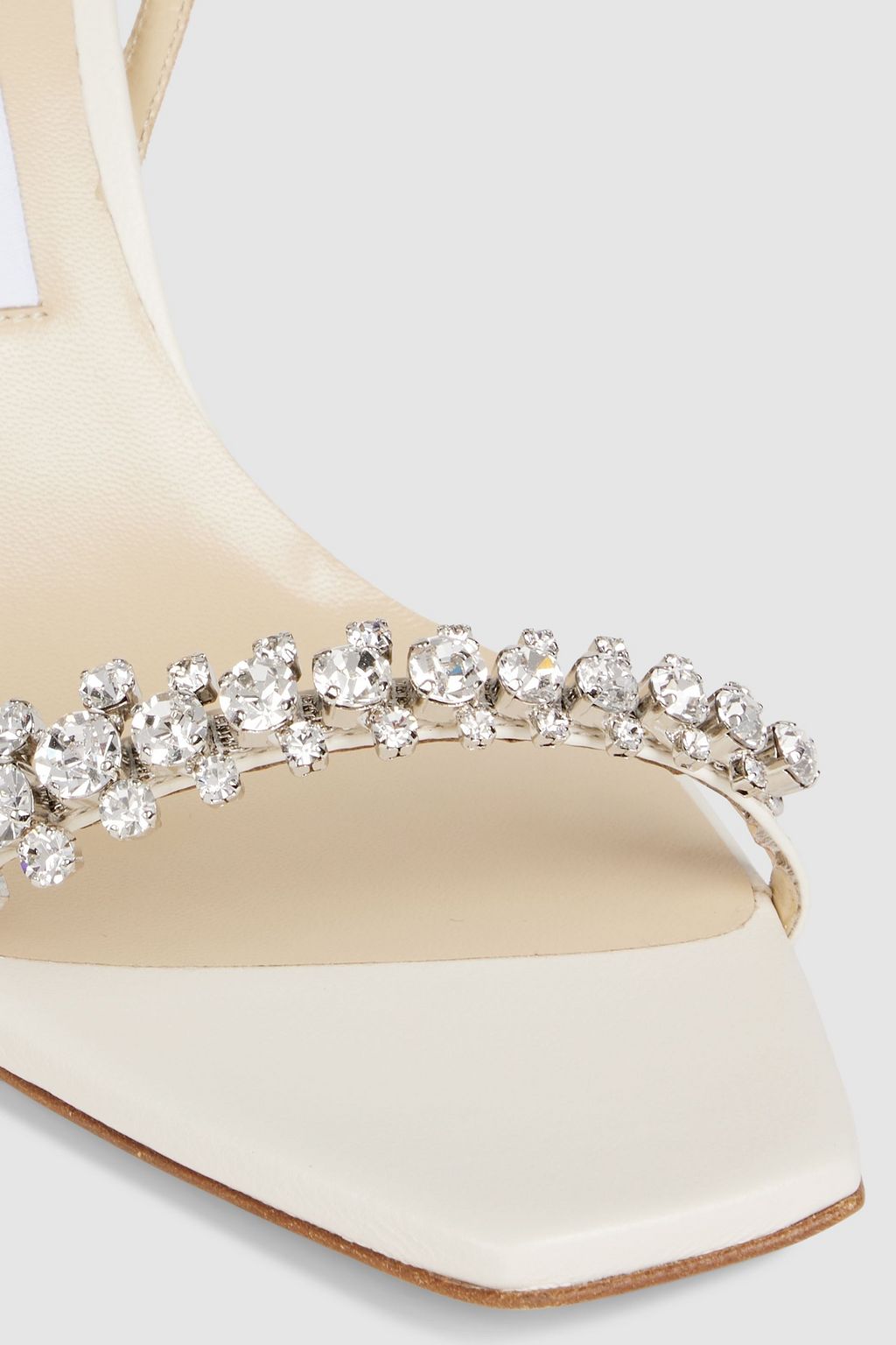 JIMMY CHOO Meira 85 crystal-embellished leather slingback sandals