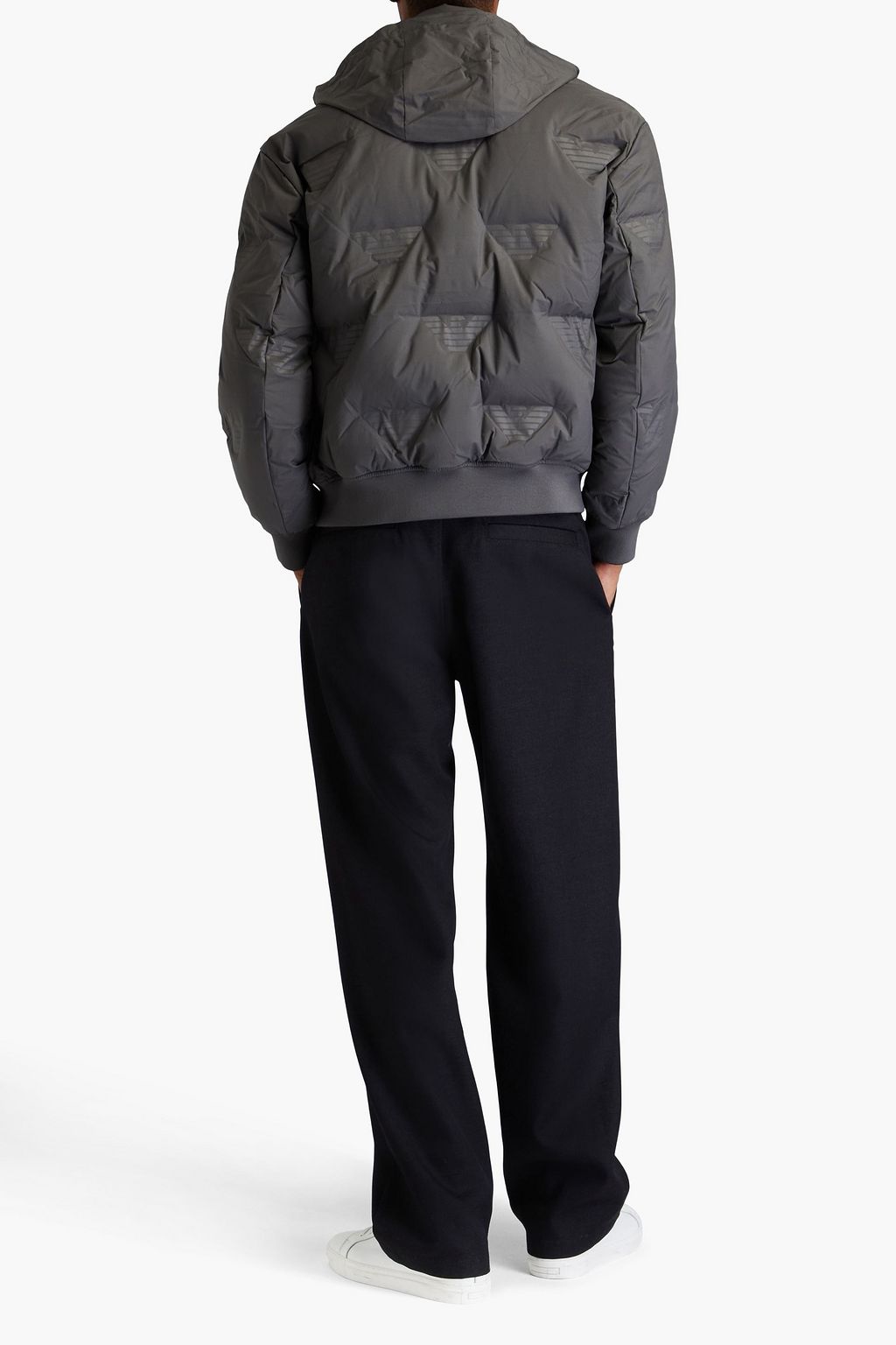 EMPORIO ARMANI シェル ダウンジャケット キルティング プリント入り