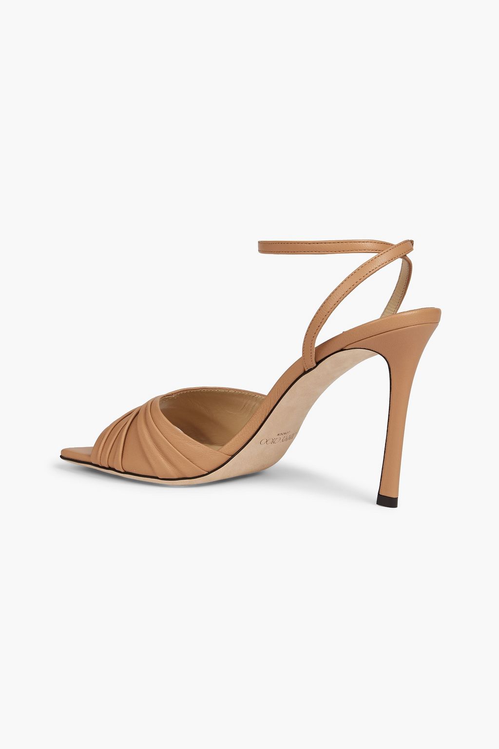JIMMY CHOO Basil 95 ruched leather sandals