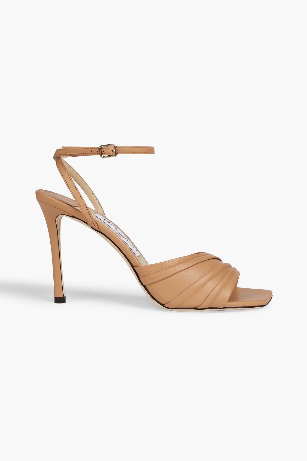 Basil 95 ruched leather sandals camel EU 37