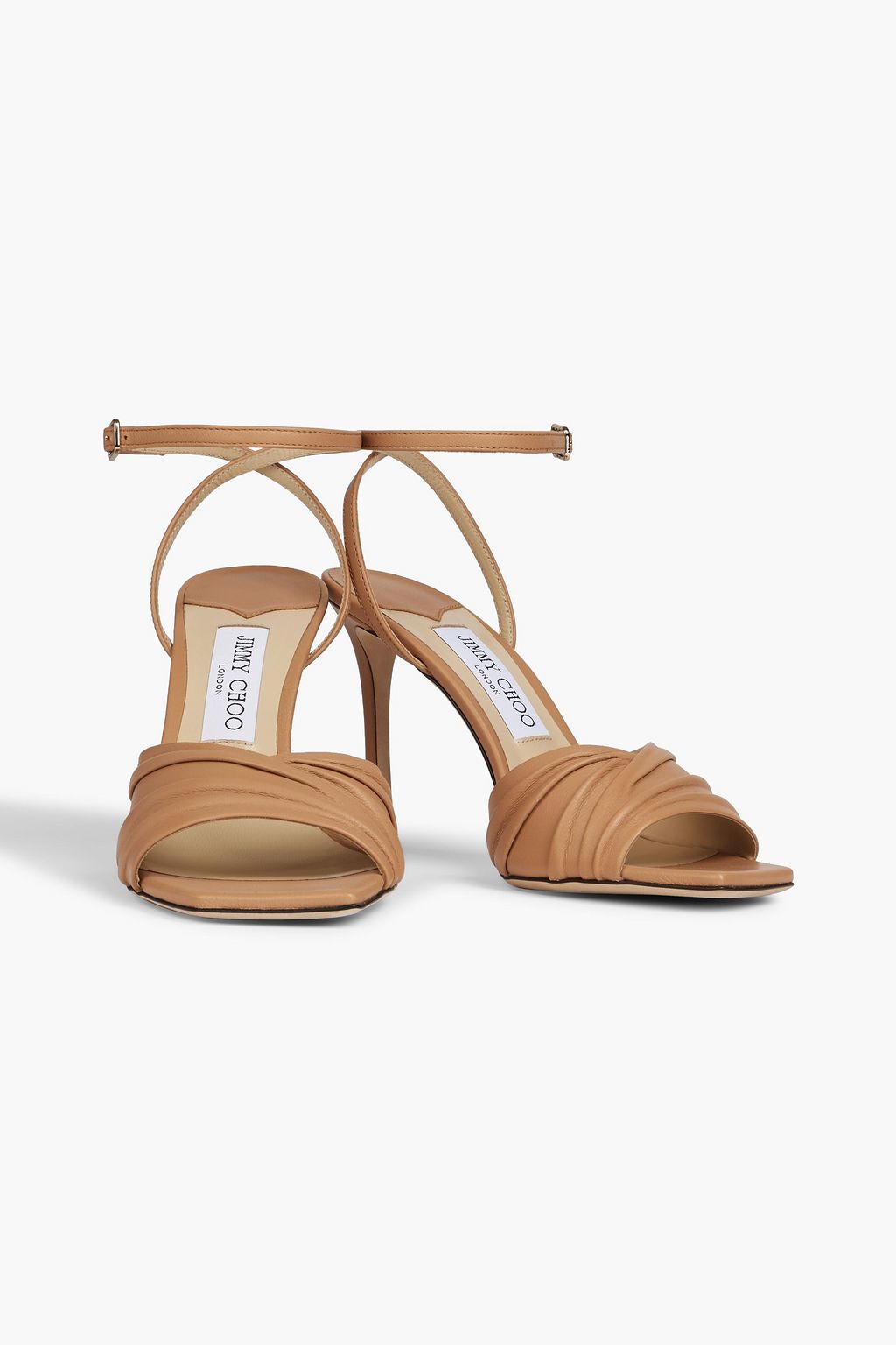 JIMMY CHOO Basil 95 ruched leather sandals