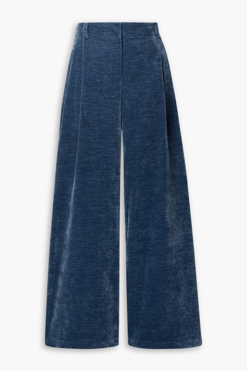 Proenza Schouler Pleated Chenille Wide-leg Pants In Blue