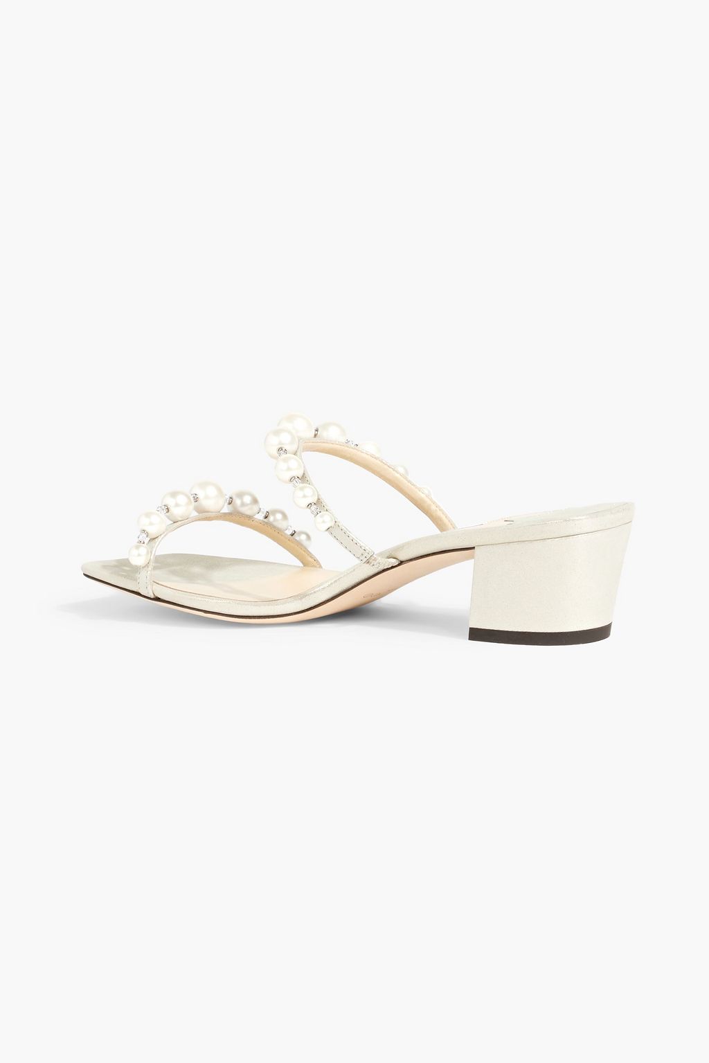JIMMY CHOO Amara 45 embellished metallic suede mules
