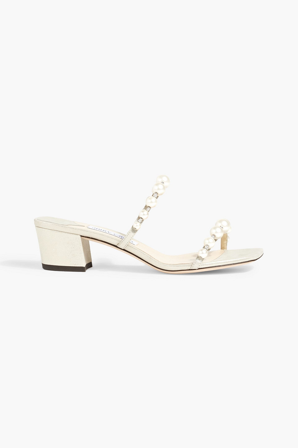 Jimmy Choo Amara 45 Suede Sandal In White