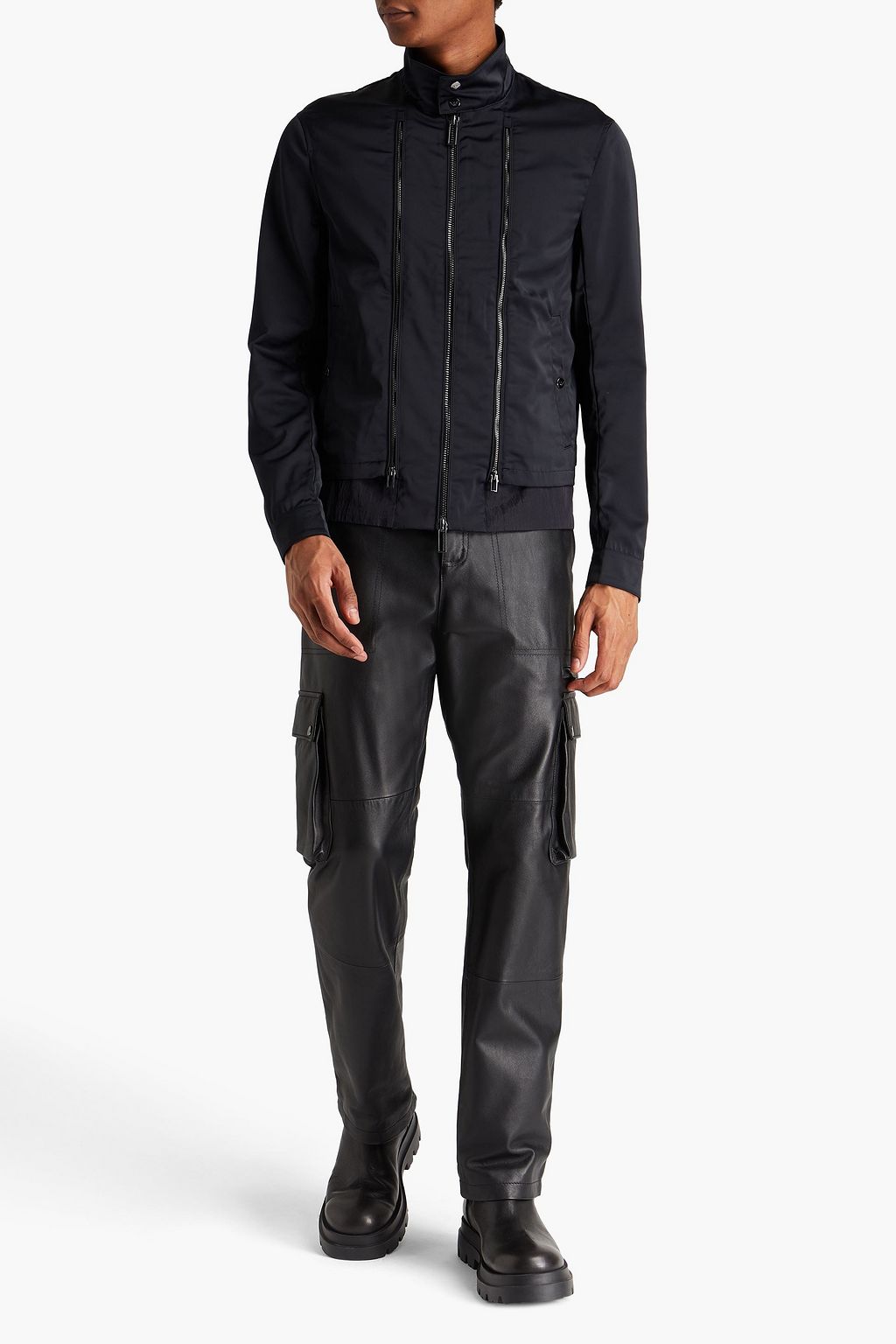 EMPORIO ARMANI Layered shell and satin jacket
