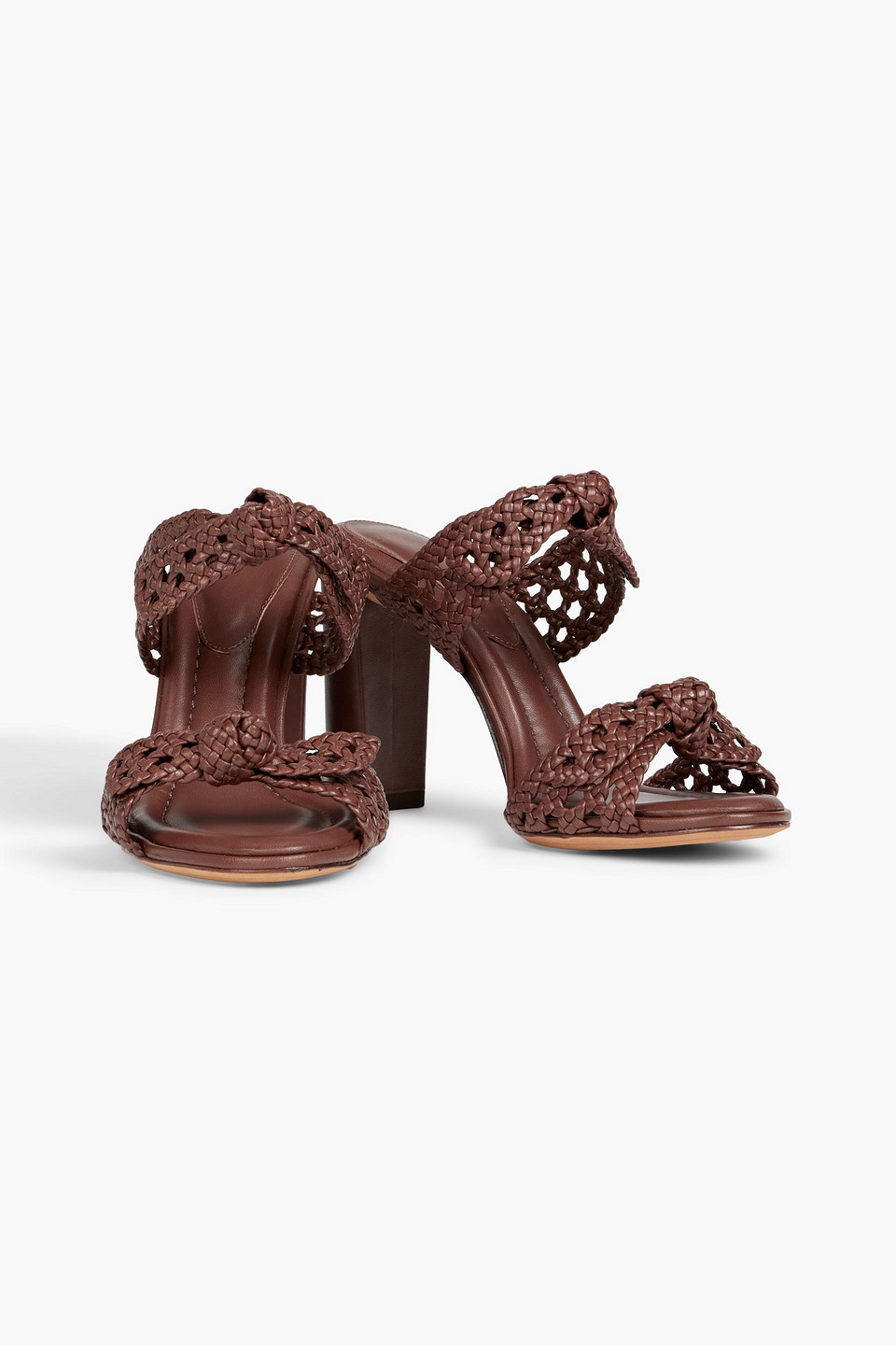 Alexandre Birman Clarita 90 Braided Knotted Leather Sandals In Brown