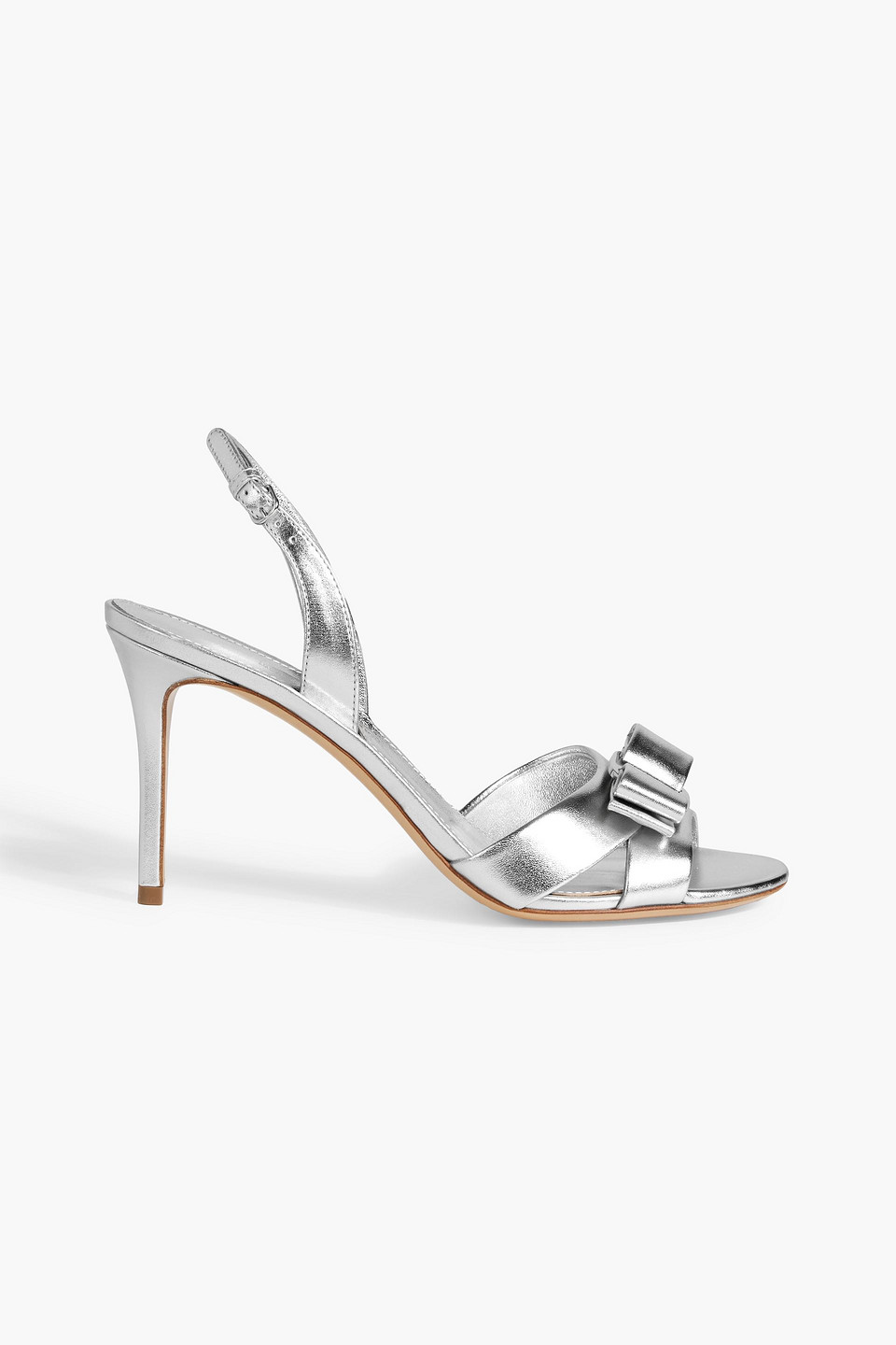 Lida 85 bow-detailed metallic leather sandals
