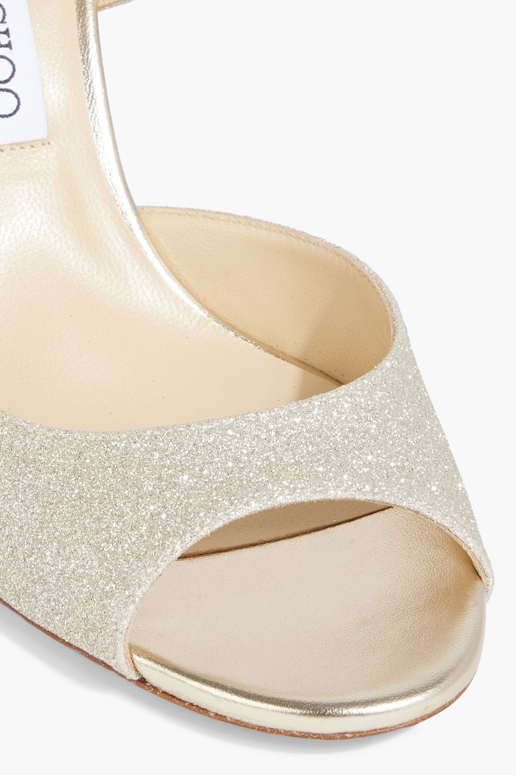 JIMMY CHOO Emsy 85 glittered satin sandals