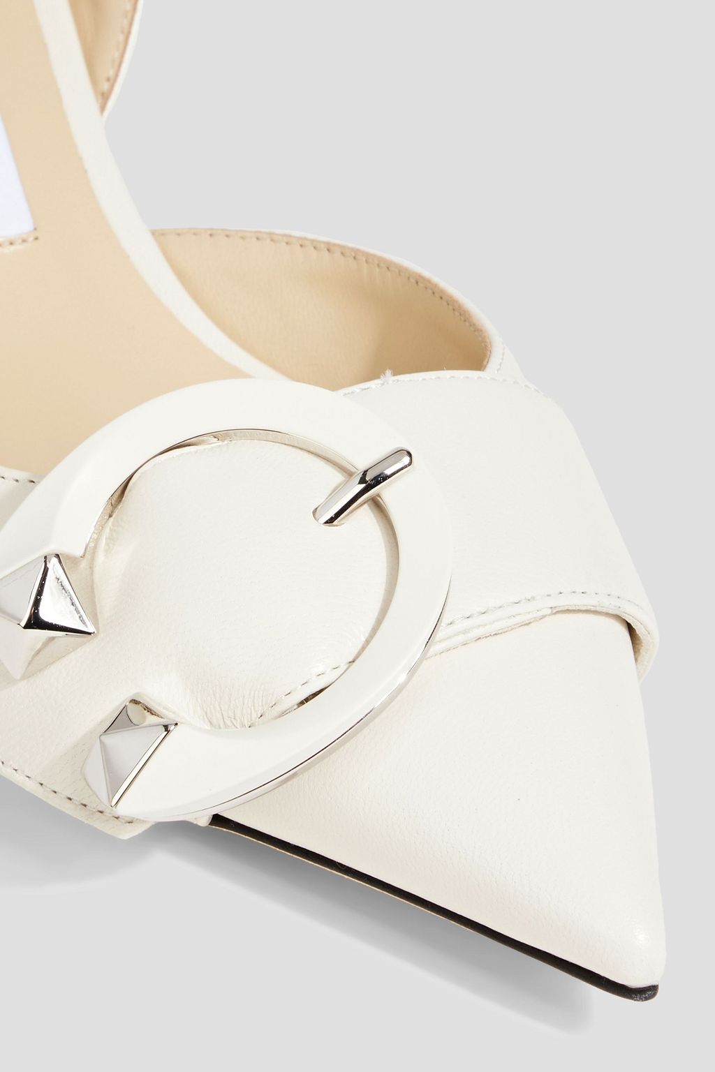JIMMY CHOO Moni 50 embellished leather slingback mules