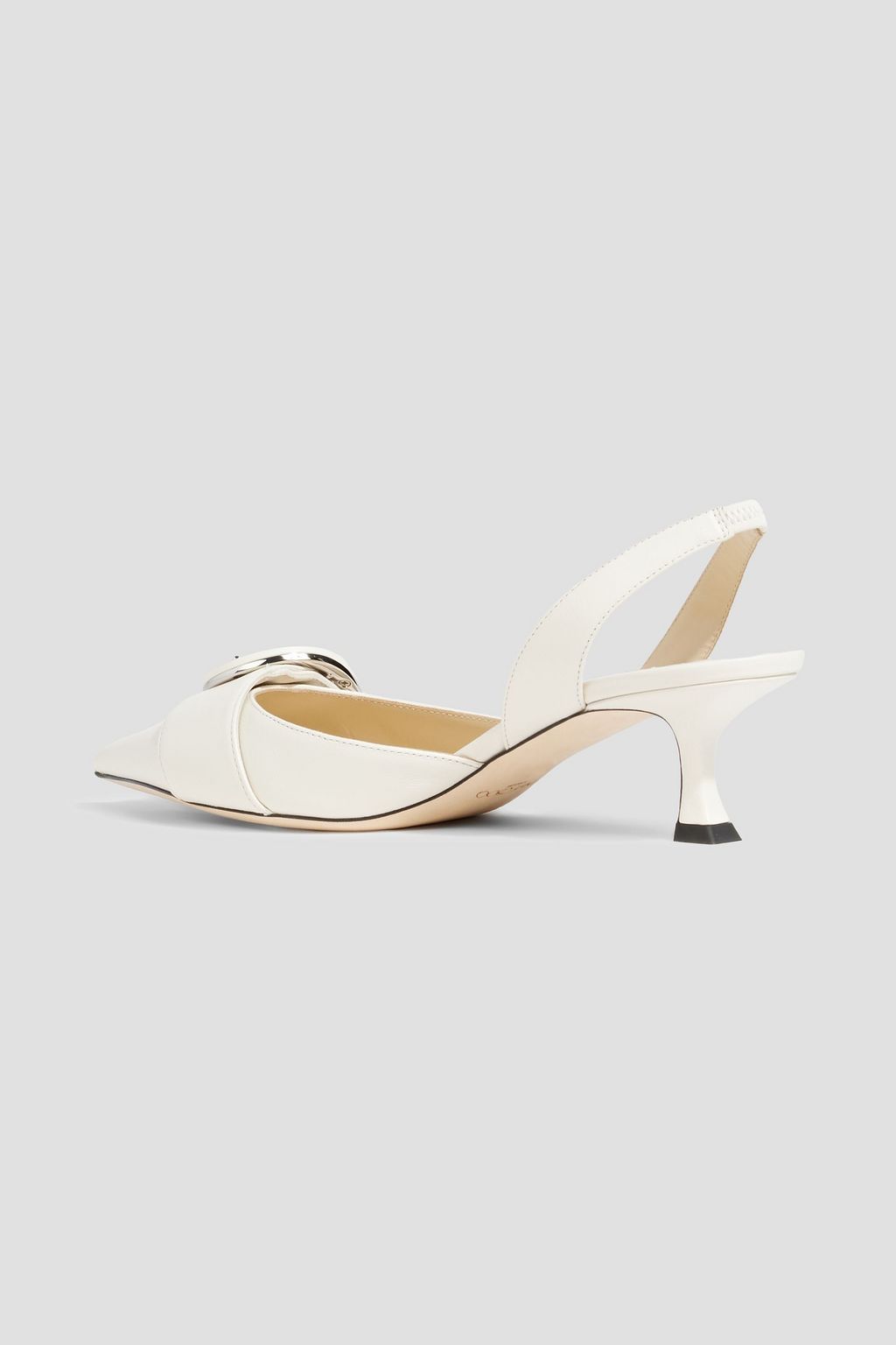 JIMMY CHOO Moni 50 embellished leather slingback mules