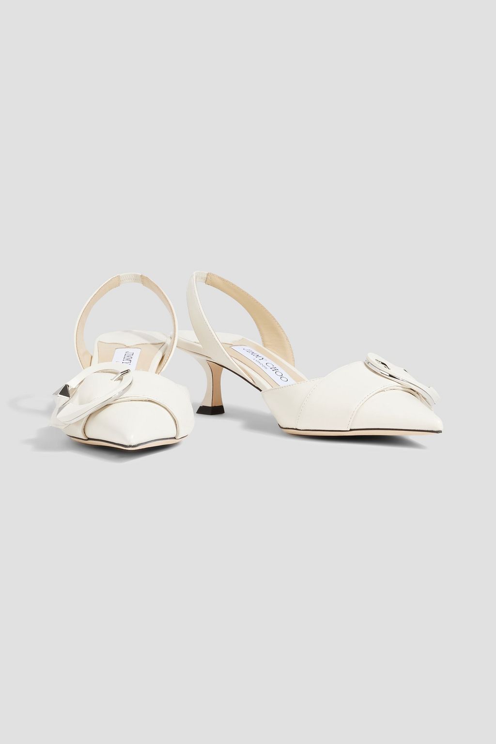 JIMMY CHOO Elinor 45 bow-detailed patent-leather pumps | THE