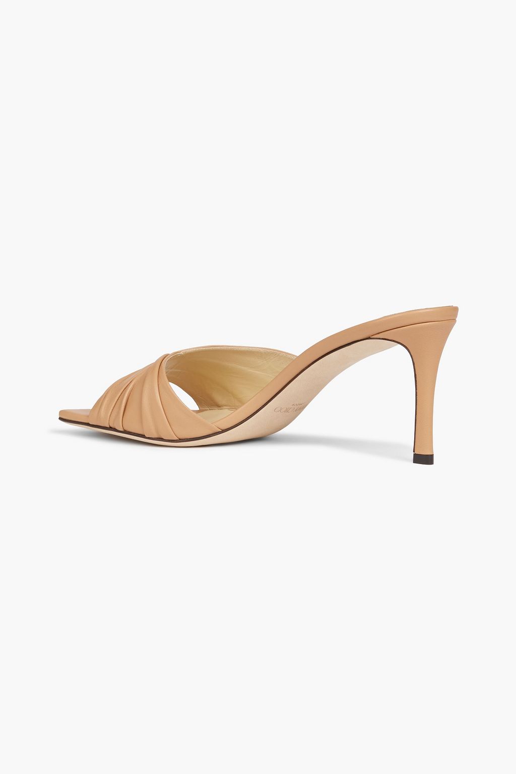 JIMMY CHOO Basil 75 ruched leather mules