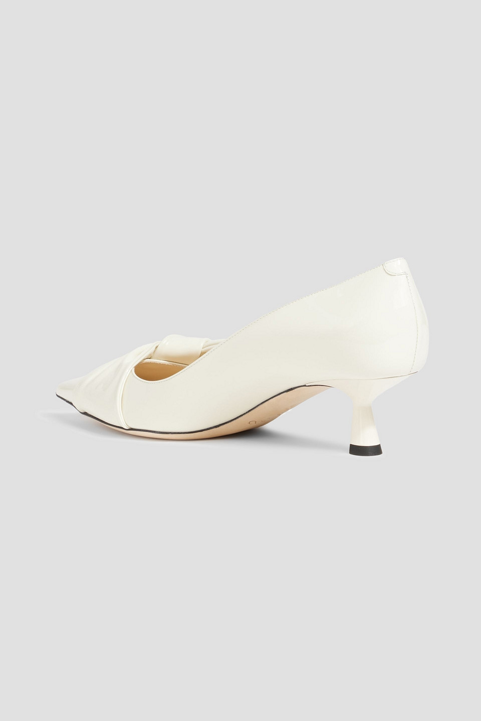 Jimmy Choo Elinoe 45 Bow-detailed Patent-leather Pumps In Ivory