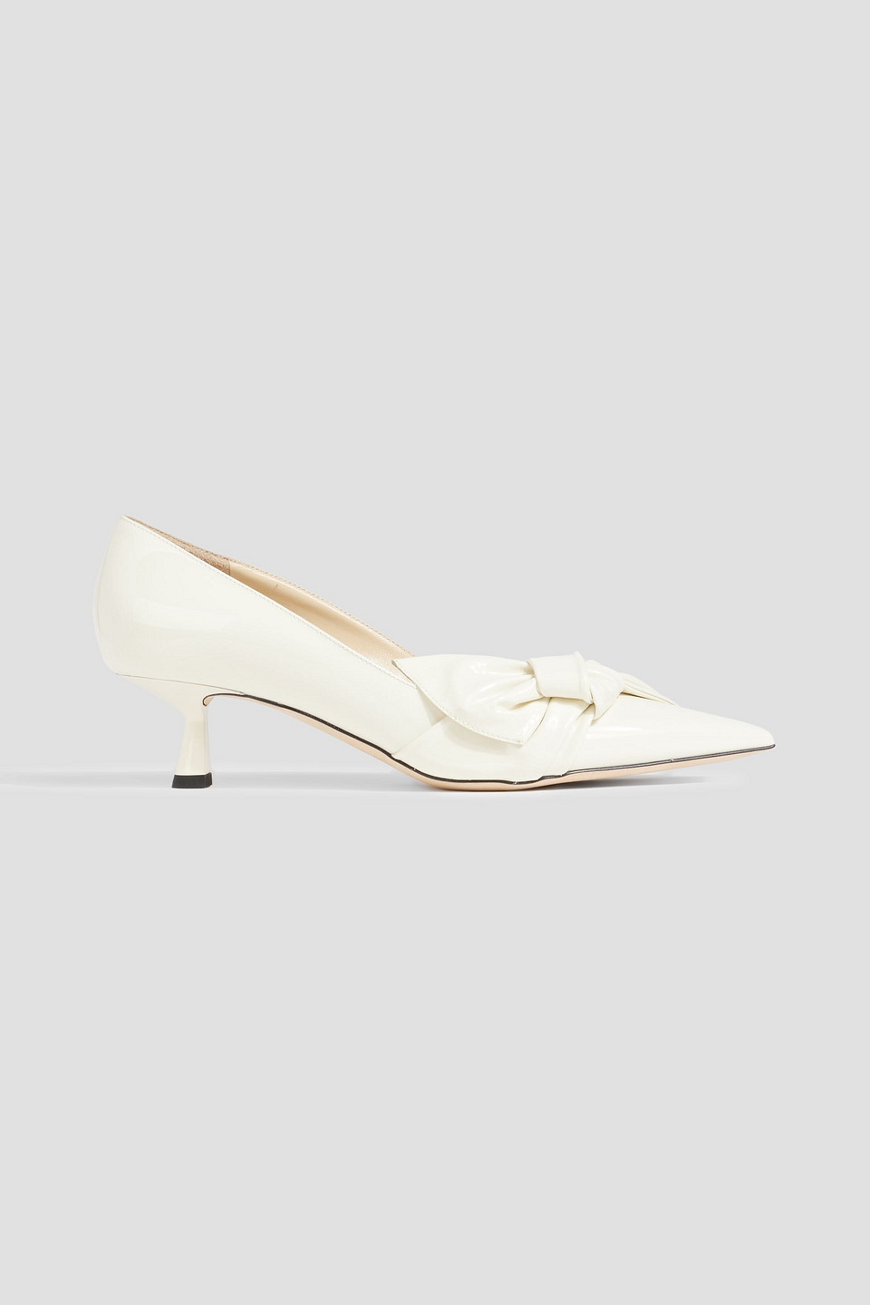 Jimmy Choo Elinoe 45 Bow-detailed Patent-leather Pumps In Ivory