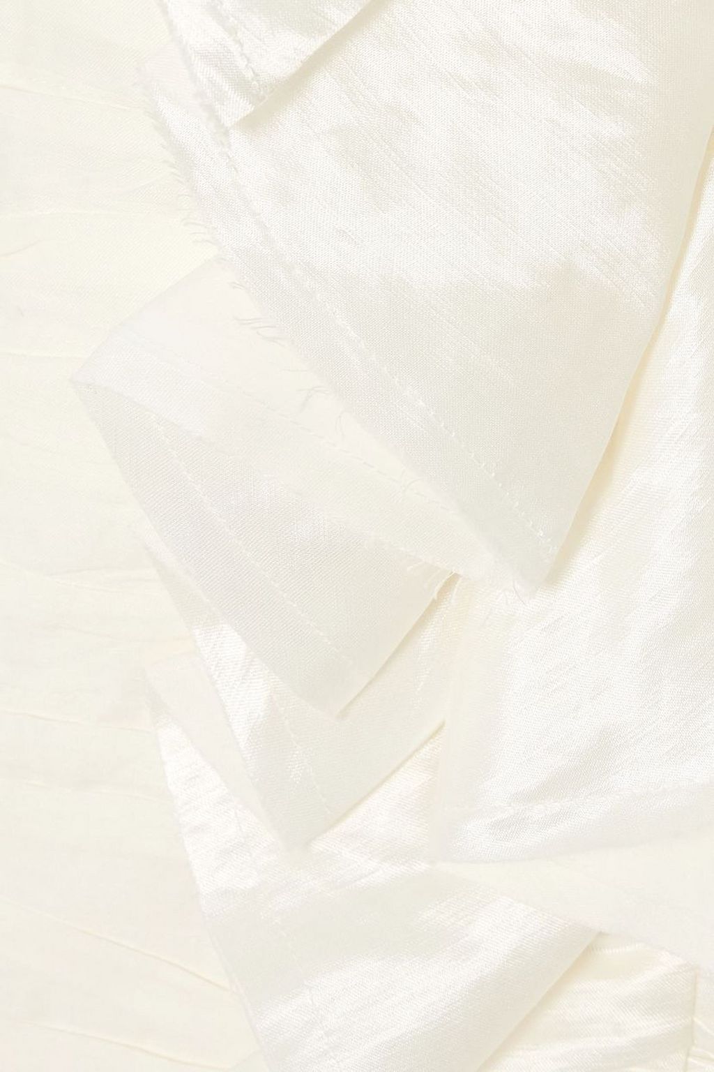 AJE. Adelia one-shoulder ruffled dupioni-trimmed linen-blend mini dress