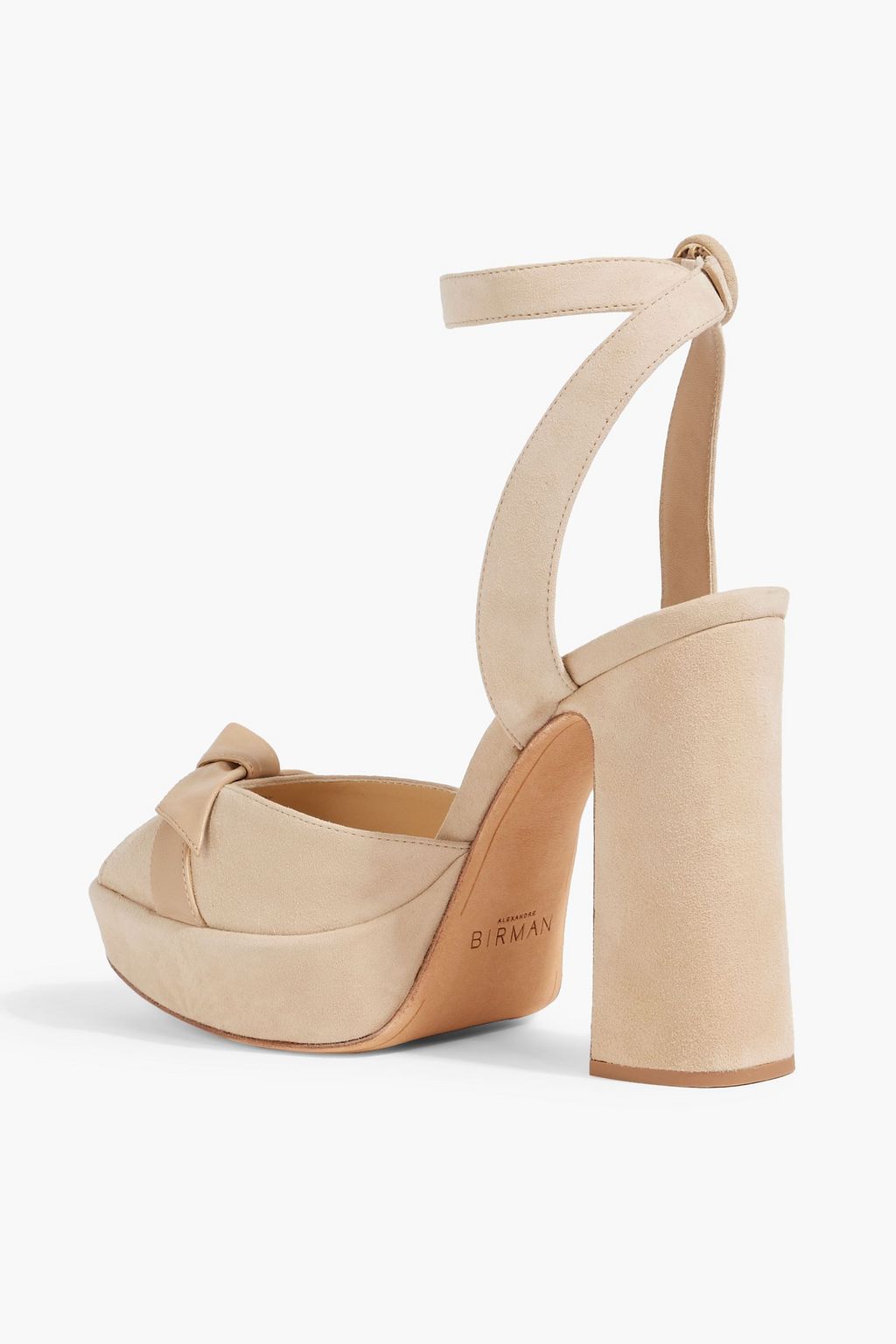 ALEXANDRE BIRMAN Peppita 120 スエード プラットフォームサンダル リボン付き