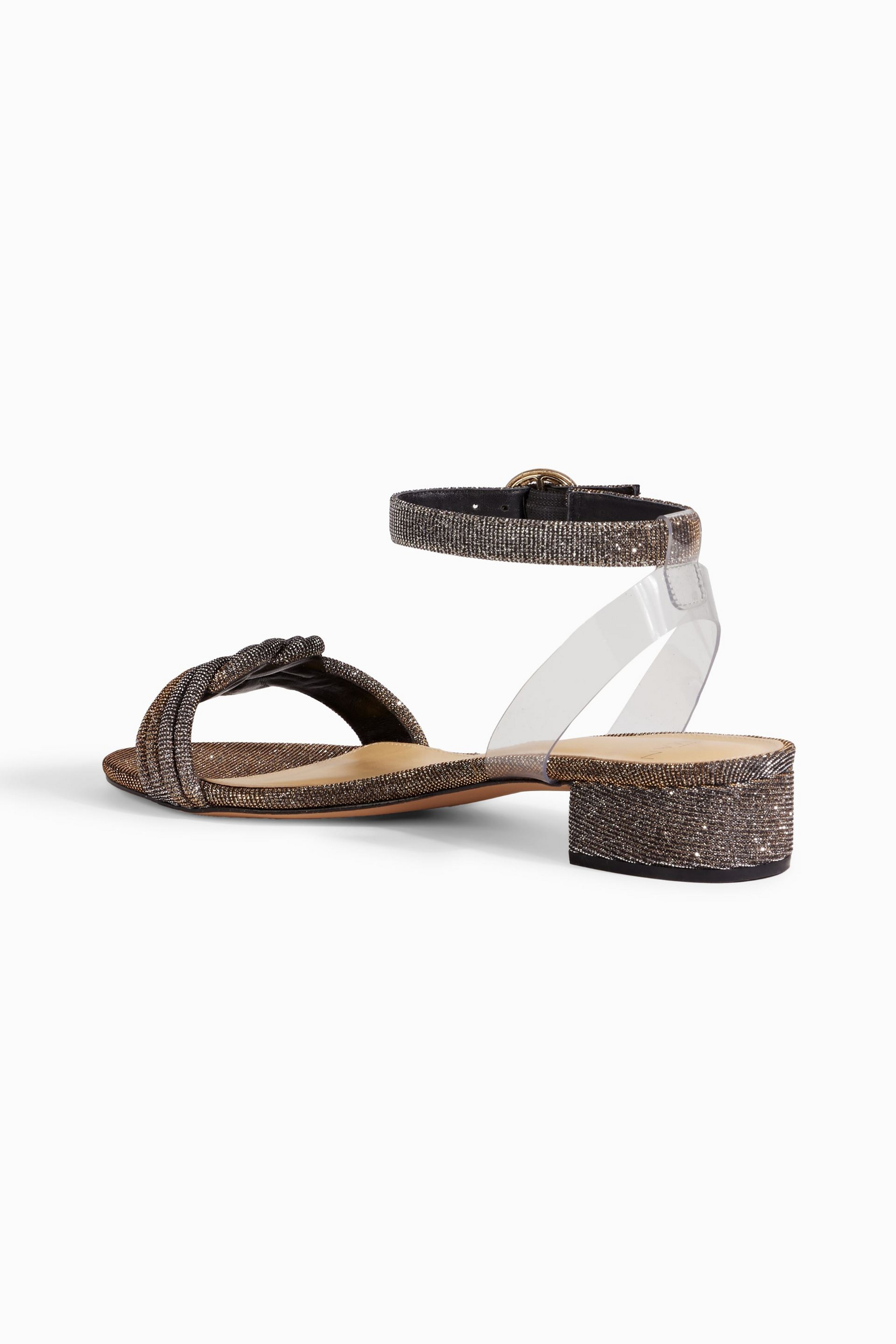 Alexandre Birman Vicky knotted lamé sandals thumbnail