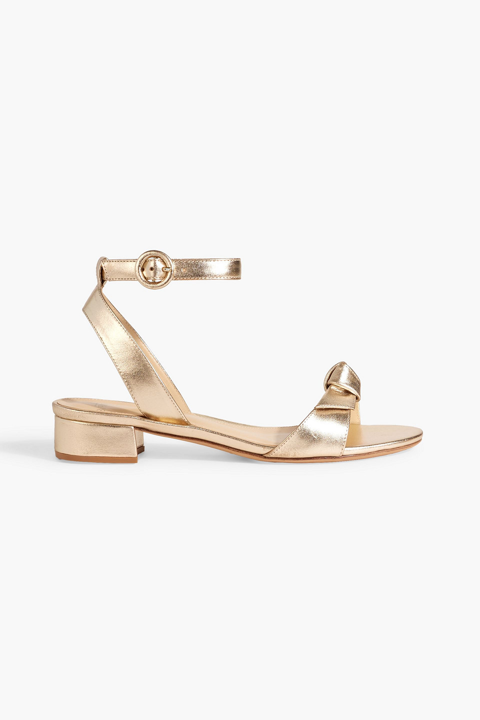Alexandre Birman Clarita 30 Knotted Metallic Leather Sandals In Gold