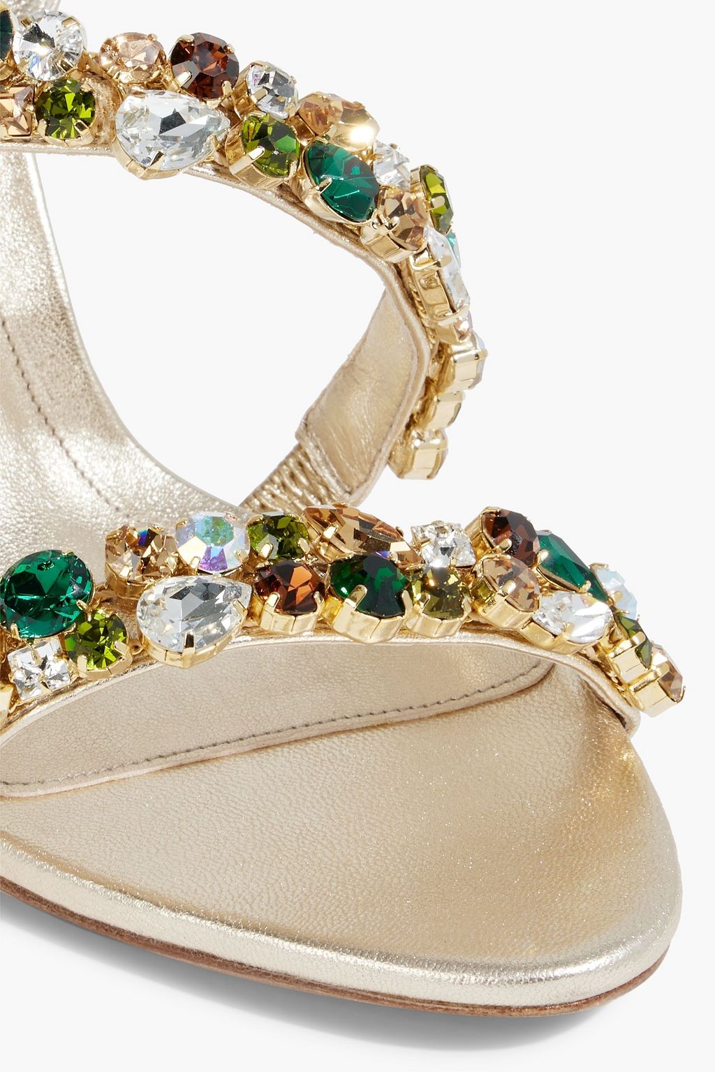 ALEXANDRE BIRMAN Betina Crystal 85 crystal-embellished metallic leather slingback sandals