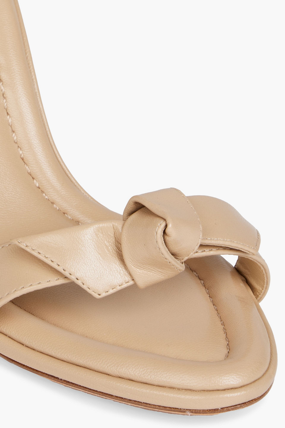 Alexandre Birman Clarita Bow-detailed Leather Sandals In Neutral