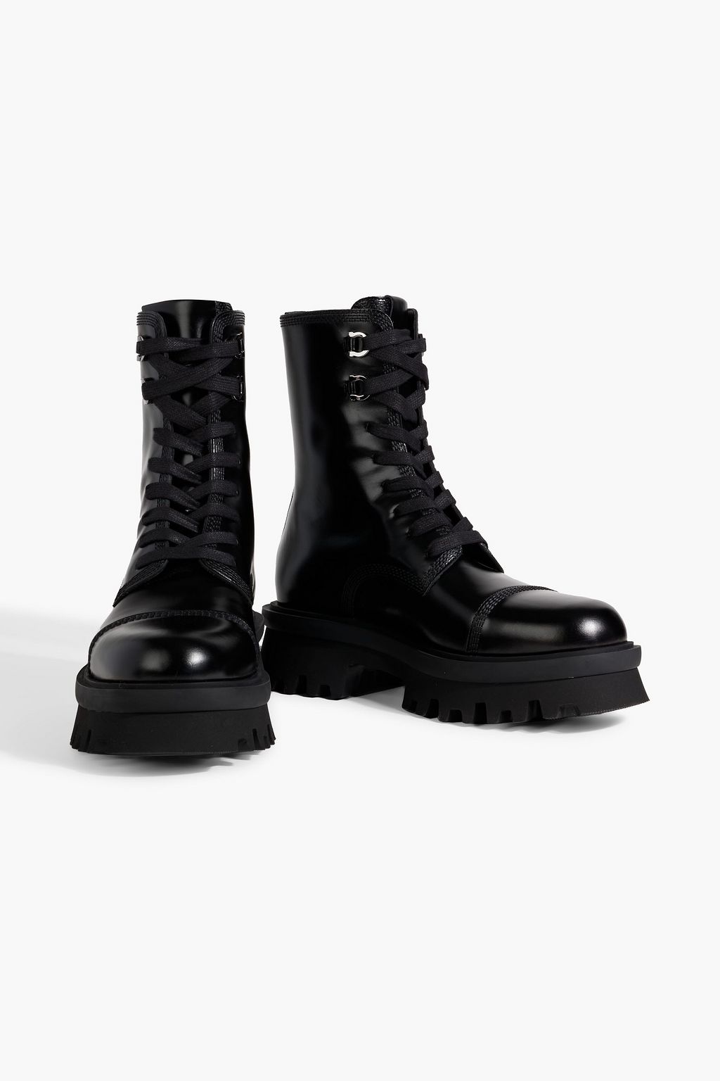 FERRAGAMO Kira leather combat boots