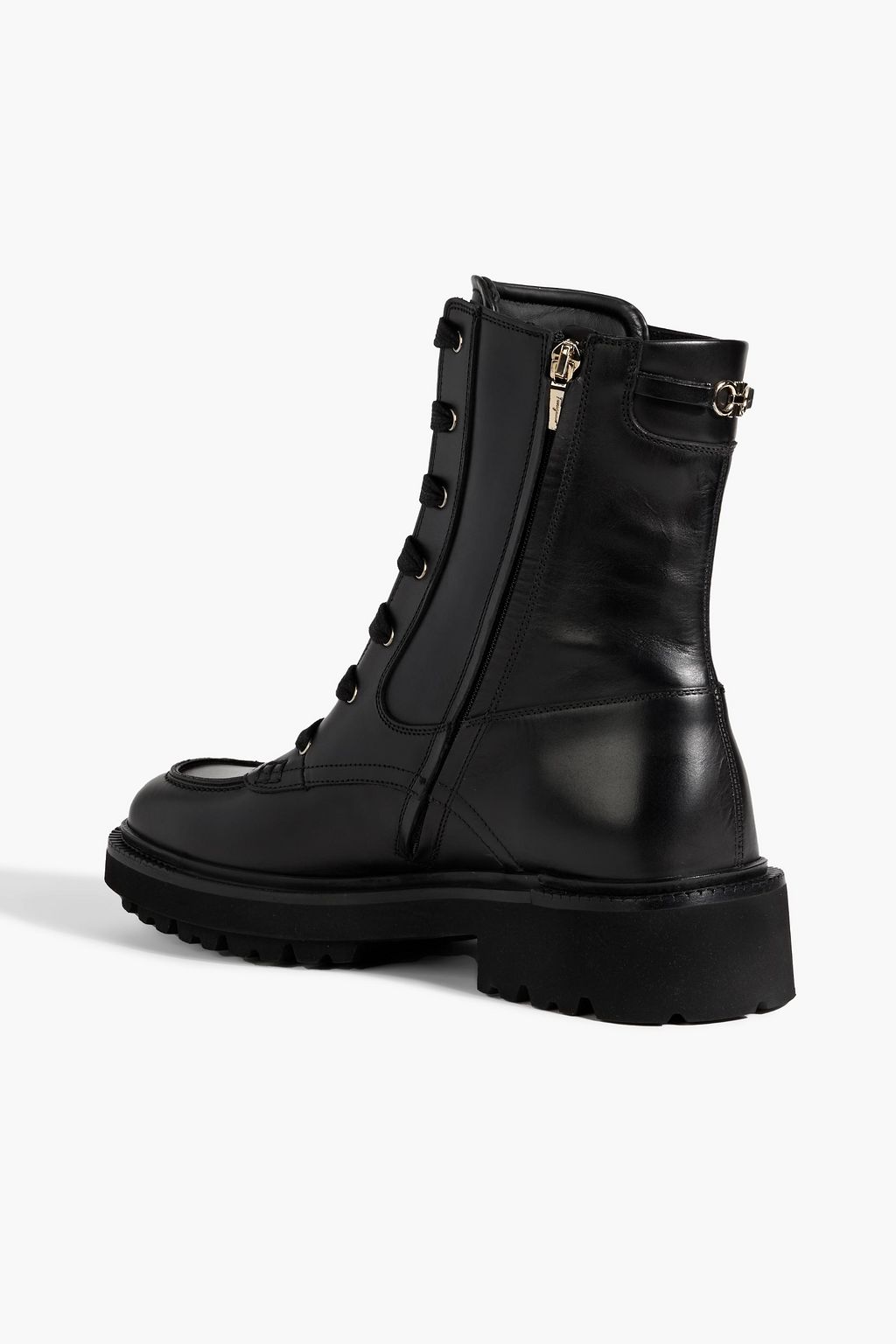 FERRAGAMO Orlando leather combat boots