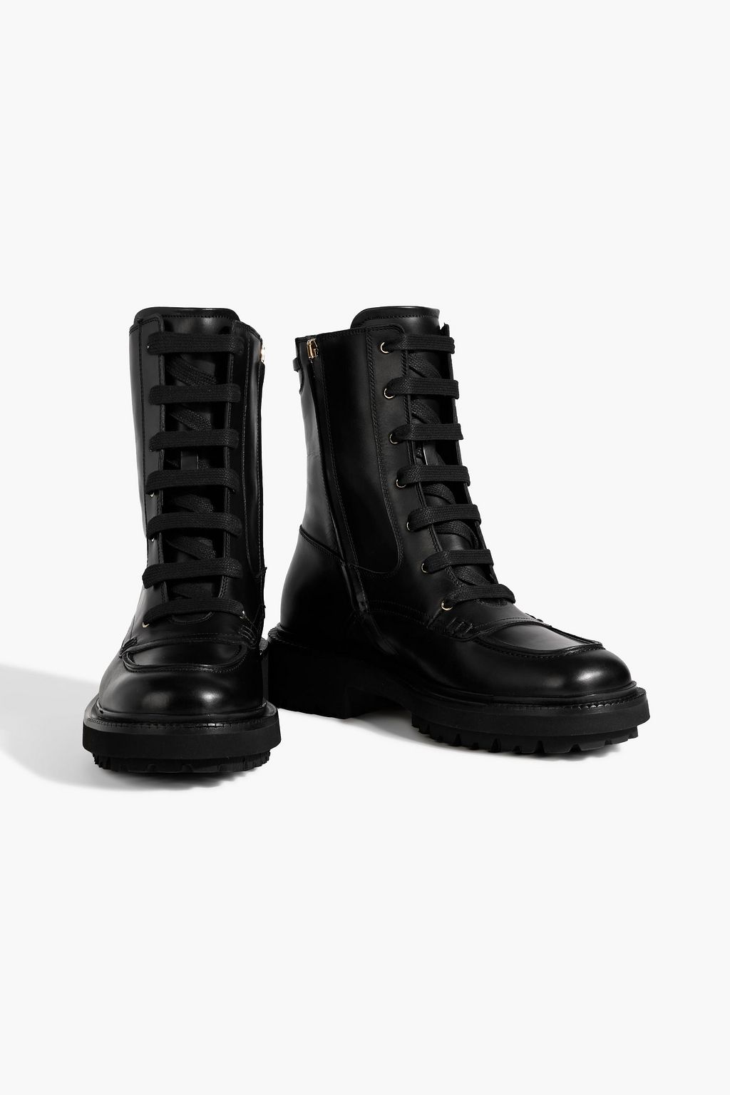 FERRAGAMO Orlando leather combat boots