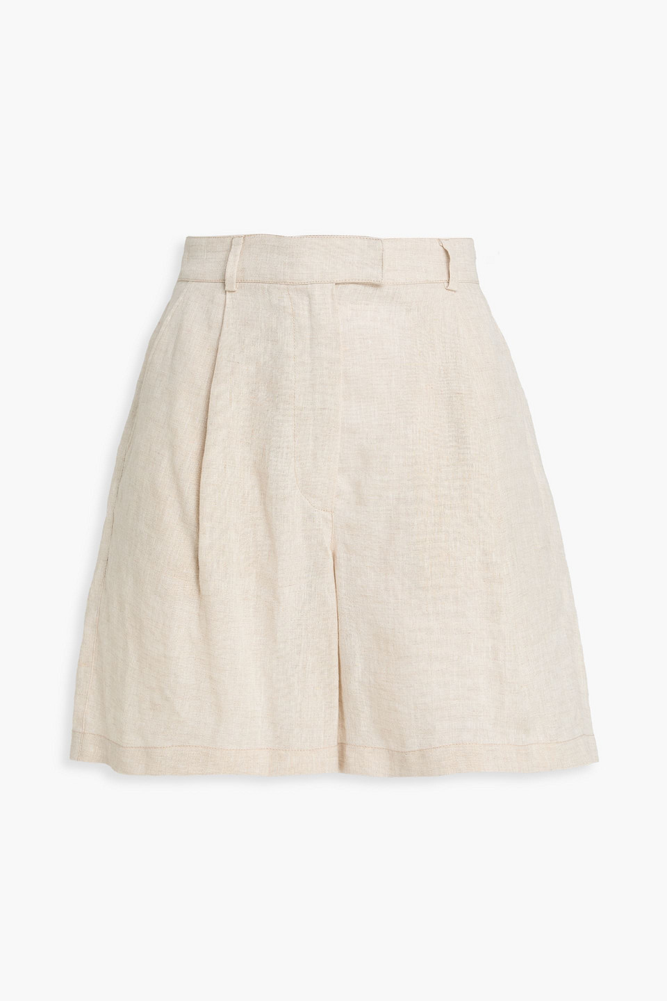 Brunello Cucinelli Pleated Linen Shorts In Neutral