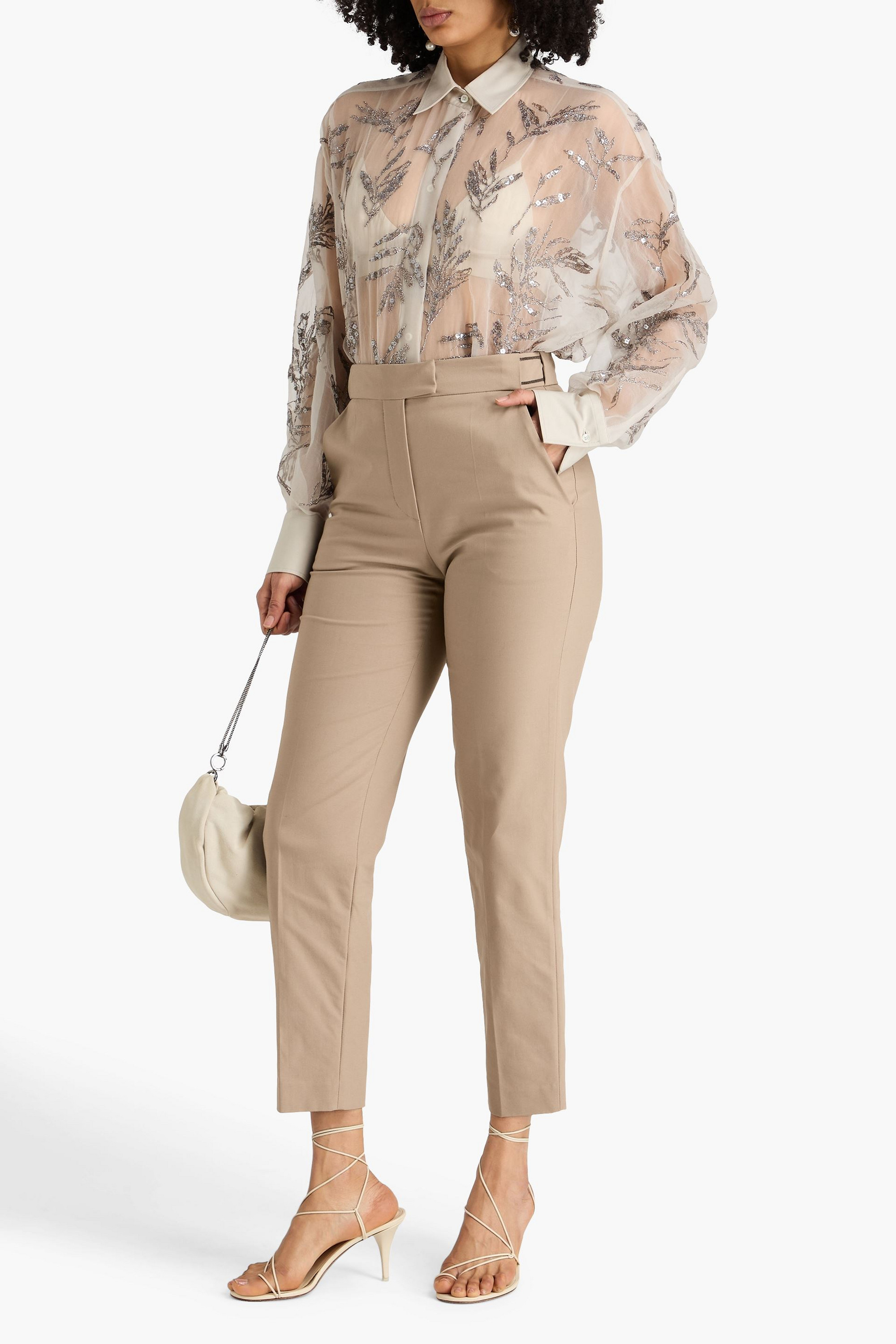 Brunello Cucinelli Cotton-blend twill tapered pants