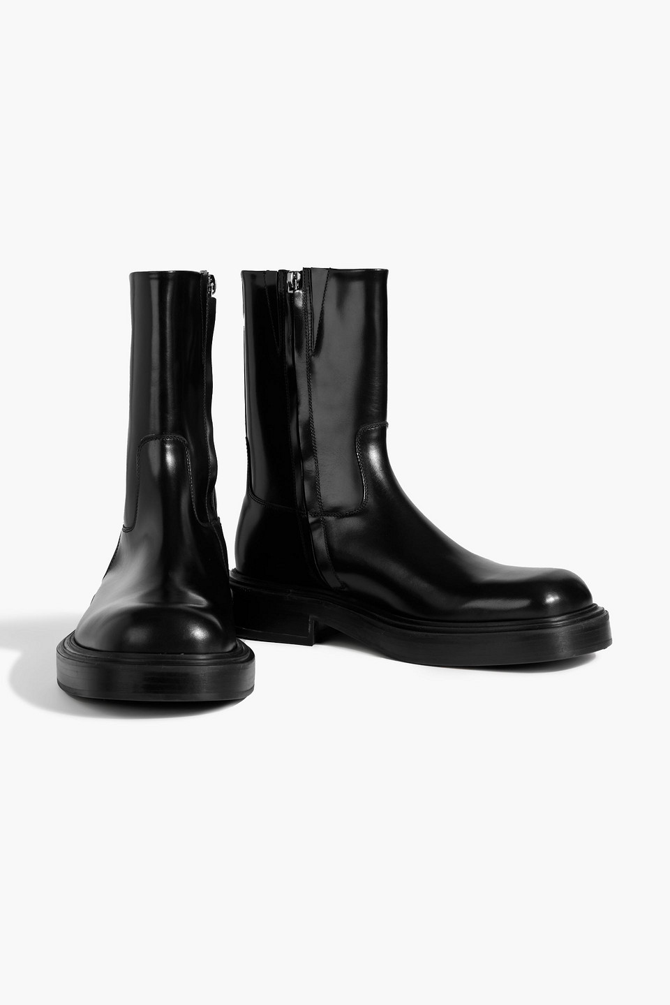 Ferragamo Farah Leather Boots In Black