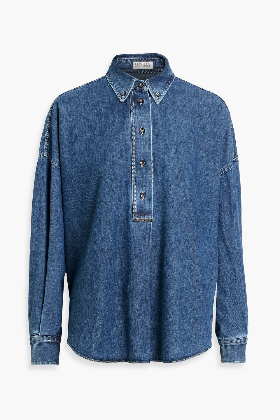 brunello cucinelli - denim shirt - blue - m