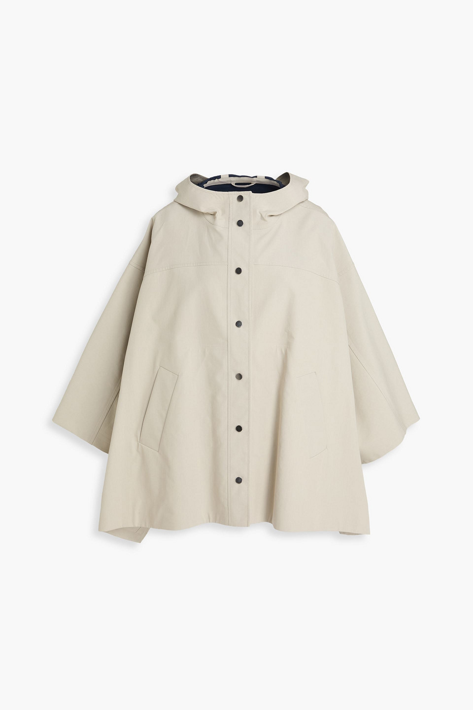 Brunello Cucinelli Cotton Hooded Cape In Brown
