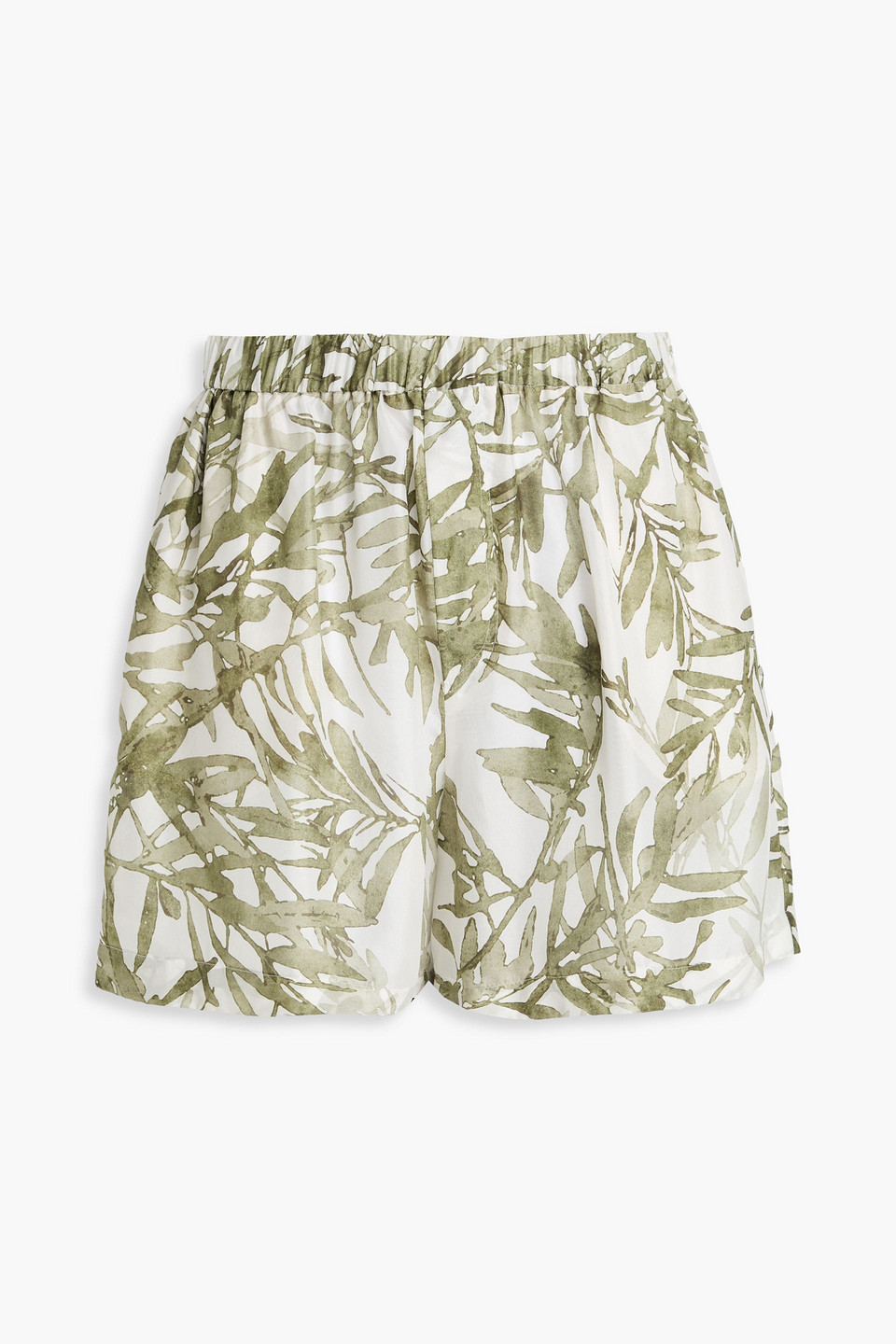 Brunello Cucinelli Printed Silk-chiffon Shorts In Multi