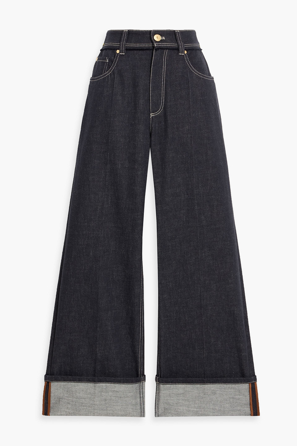 Brunello Cucinelli High-rise Wide-leg Jeans In Black