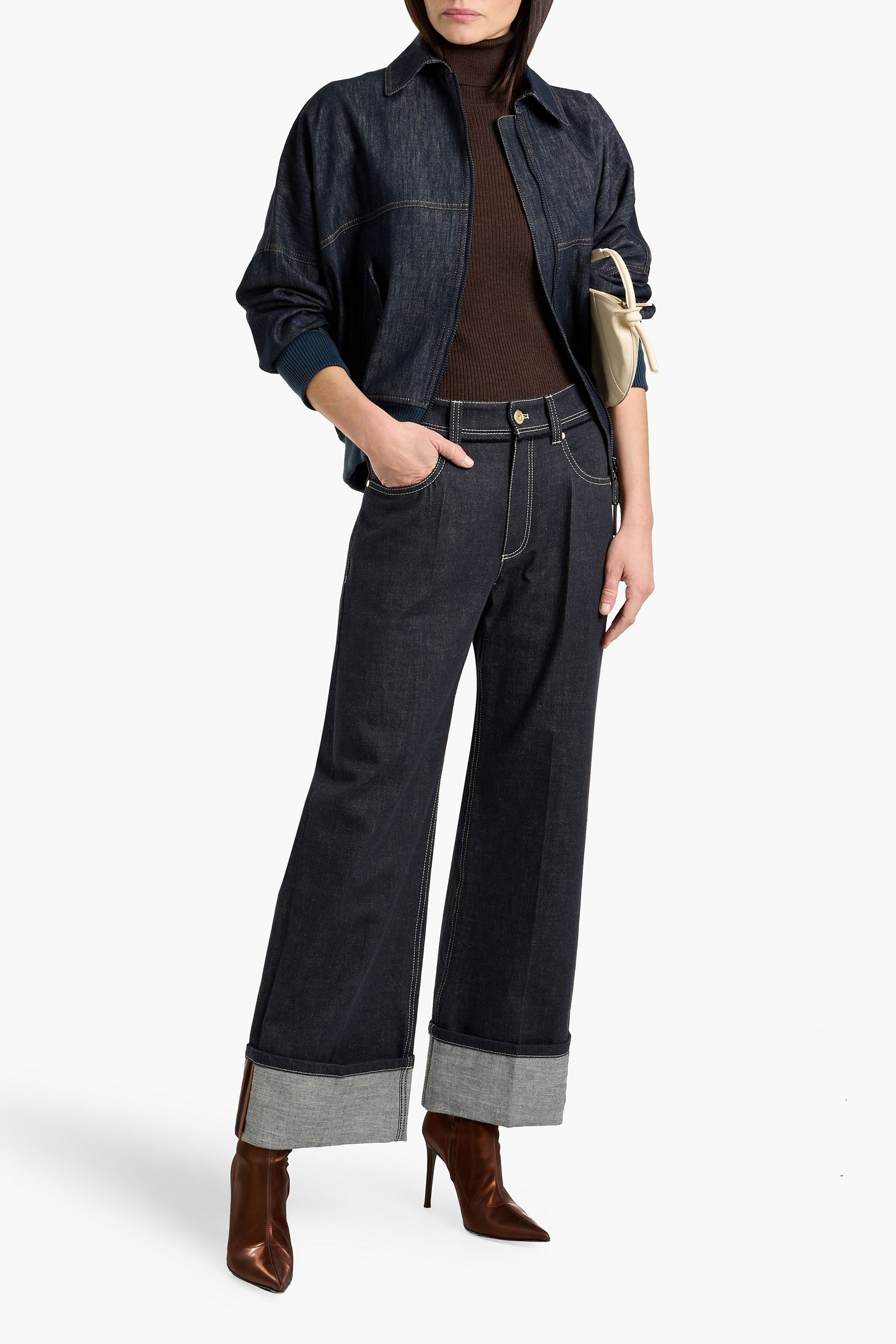 Brunello Cucinelli High-rise wide-leg jeans