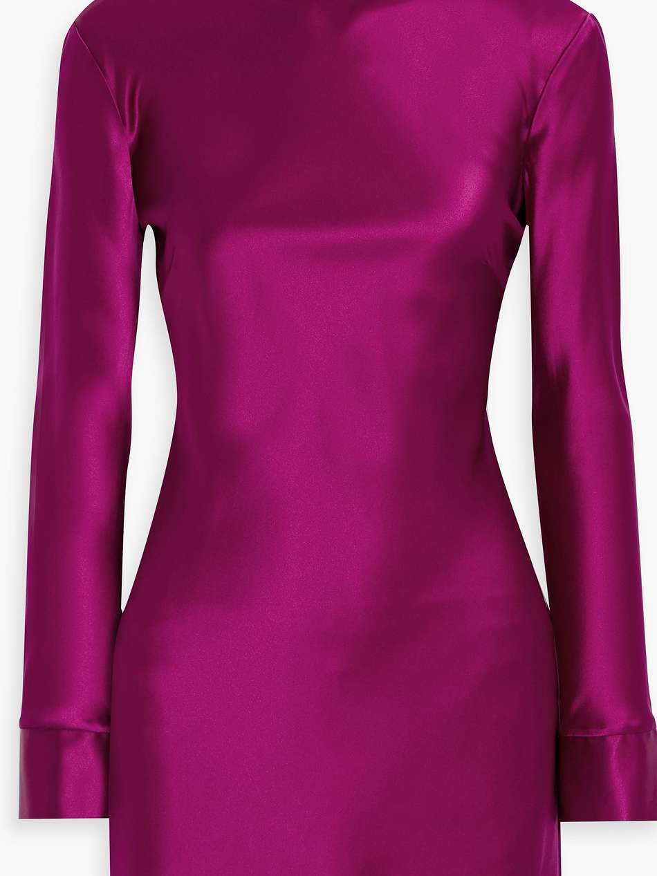 open-back cutout silk-satin mini dress
