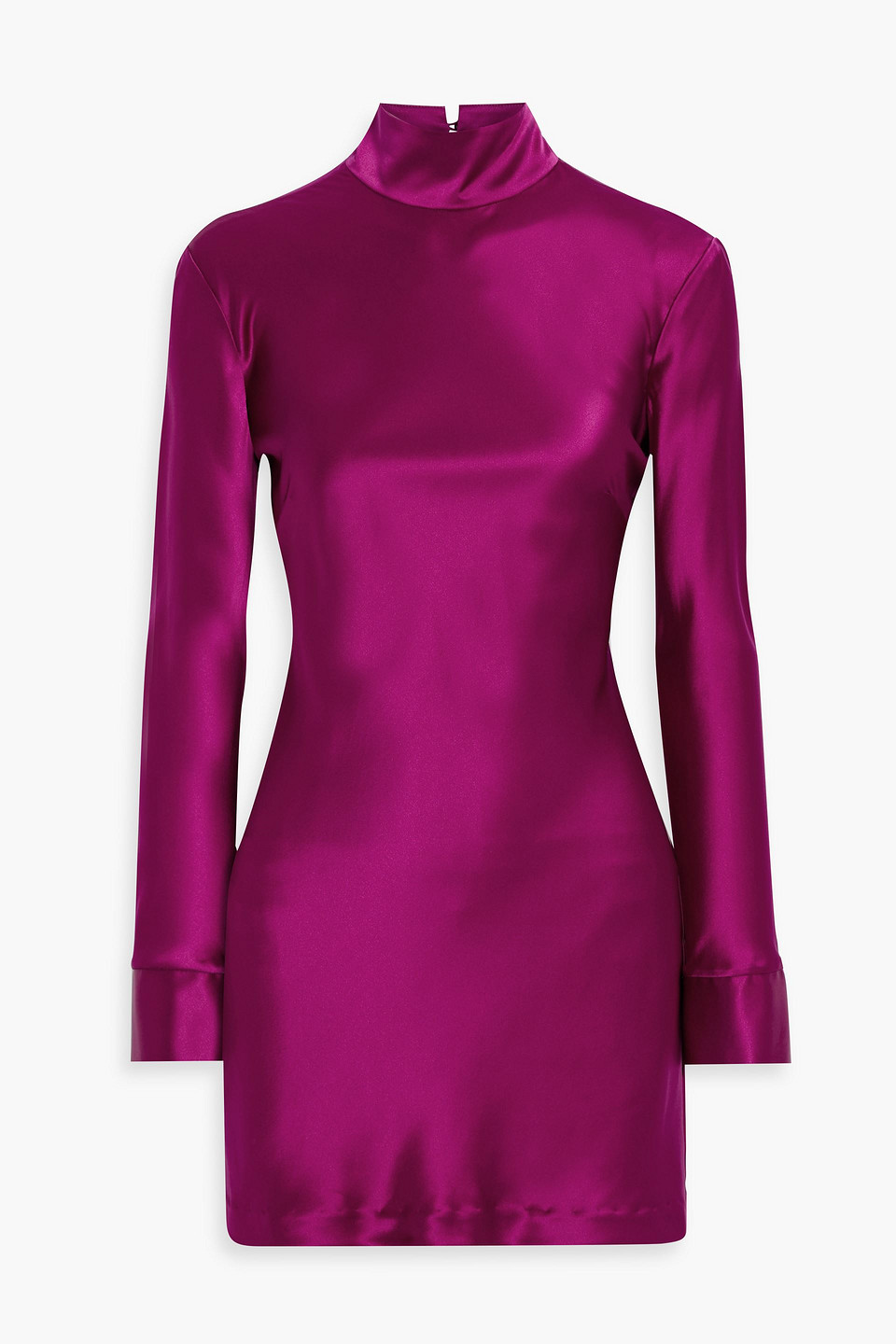 Open-back cutout silk-satin mini dress
