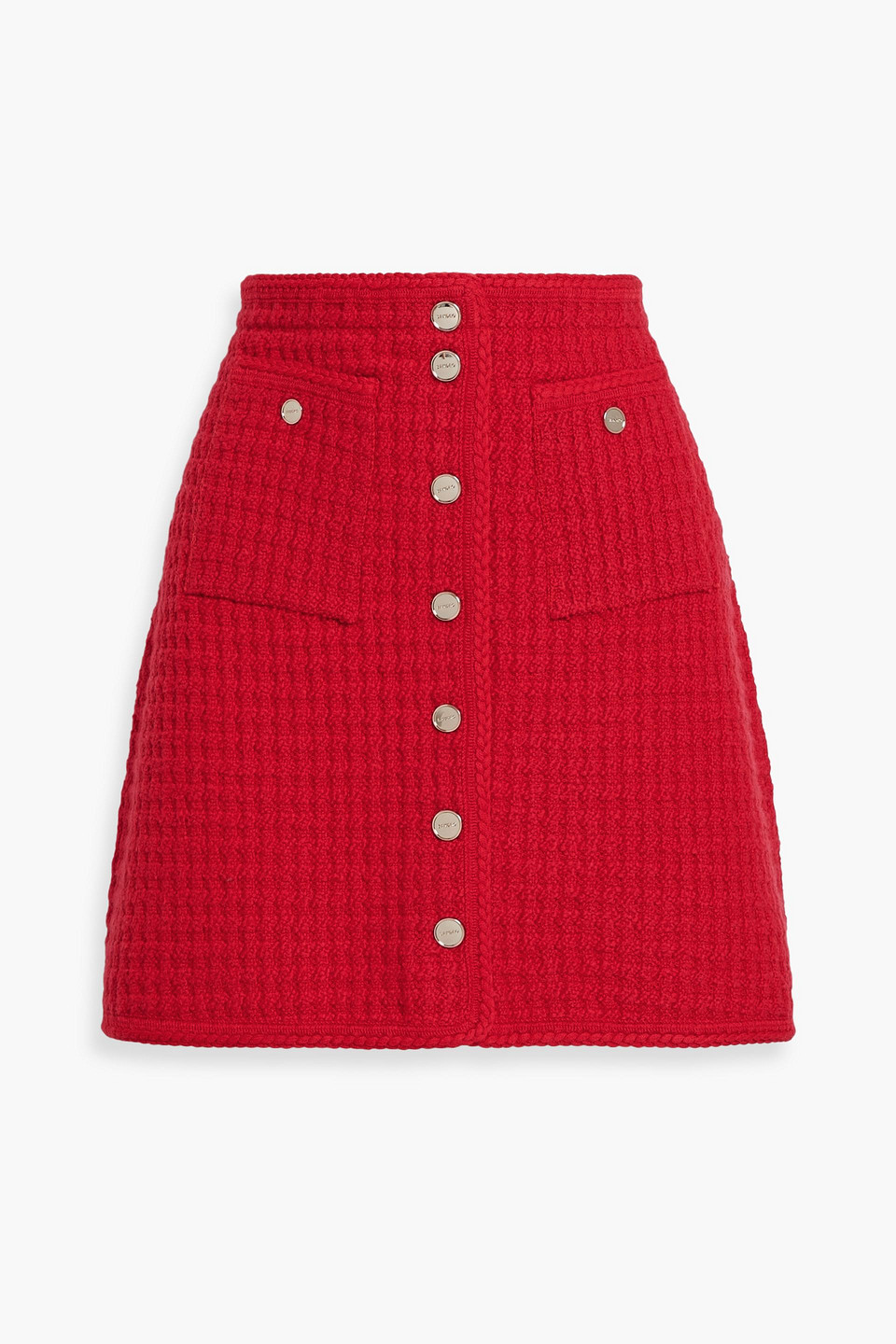 Sandro Bouclé-knit Mini Skirt In Red
