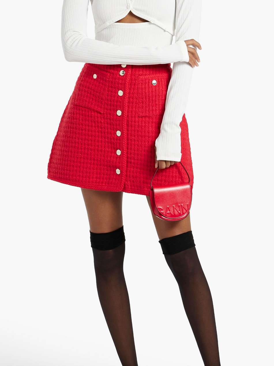 bouclé-knit mini skirt