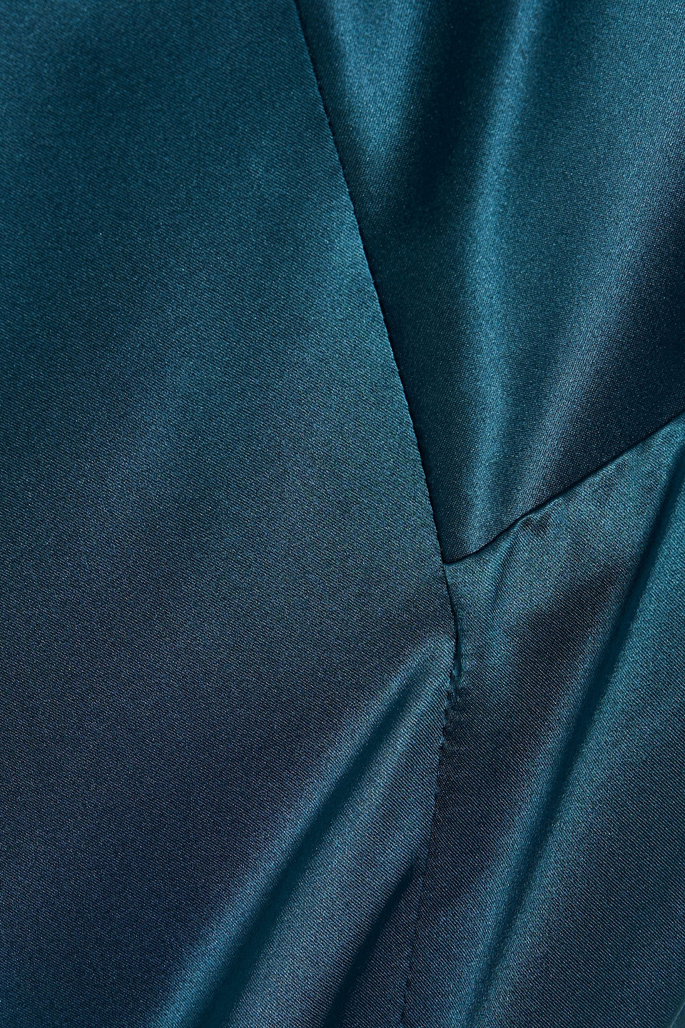 Michelle Mason Strap-detailed Silk-satin Maxi Dress In Petrol
