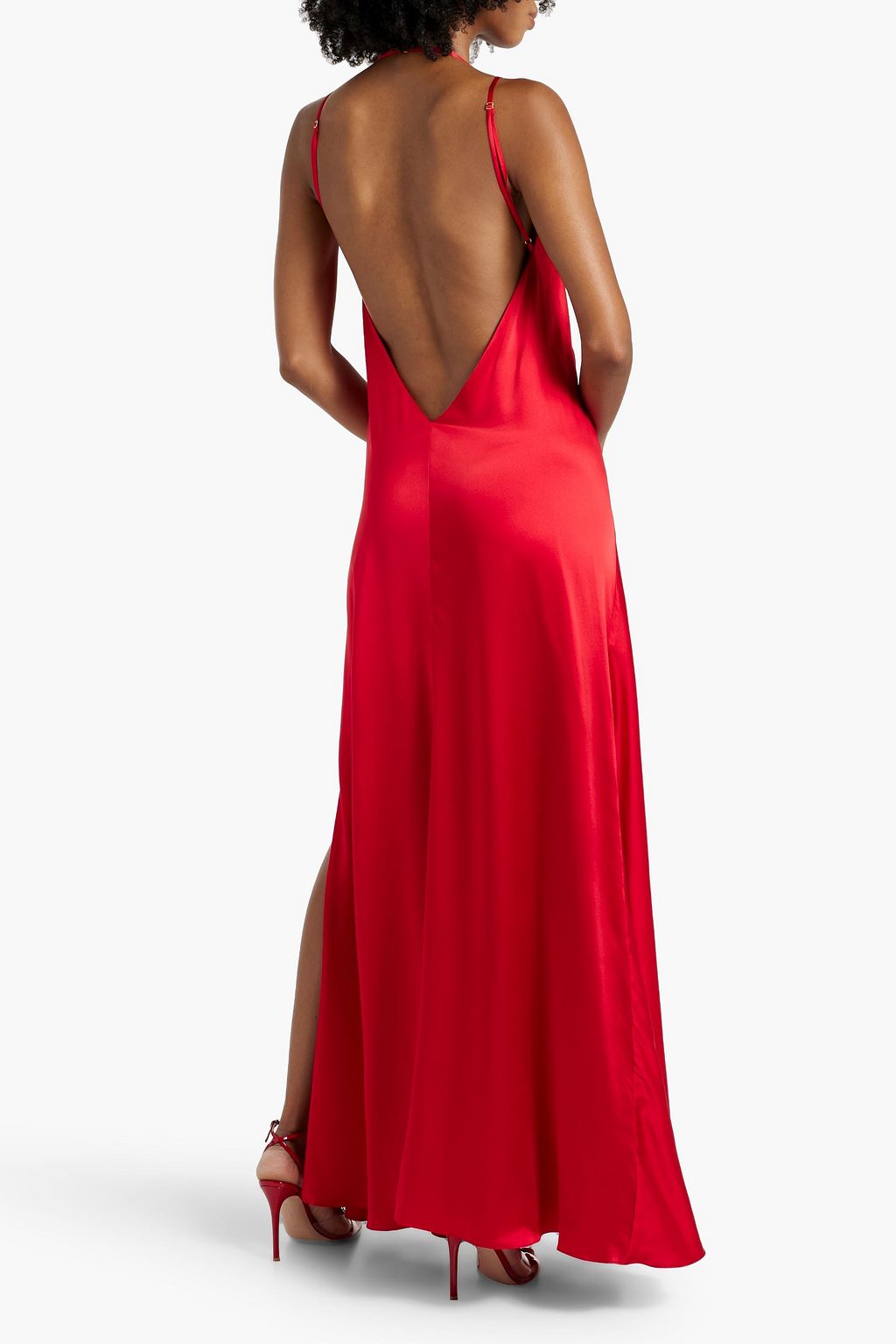 MICHELLE MASON Strap-detailed silk-satin maxi dress