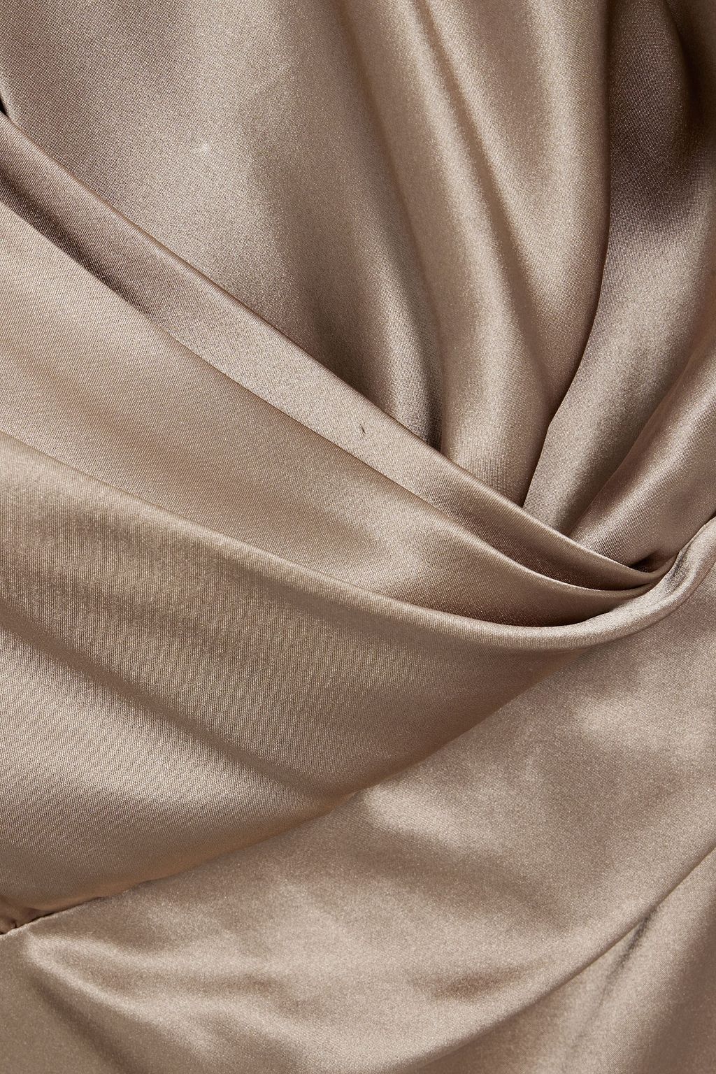 MICHELLE MASON Wrap-effect silk-satin dress