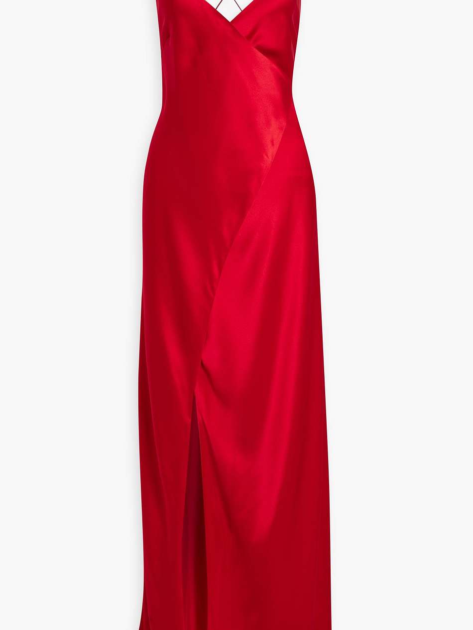 silk-satin wrap gown