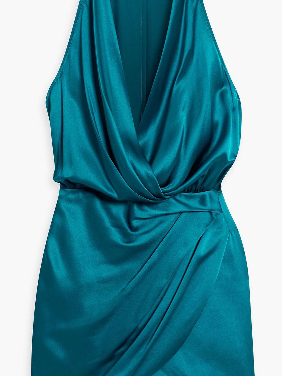 wrap-effect silk-satin mini dress