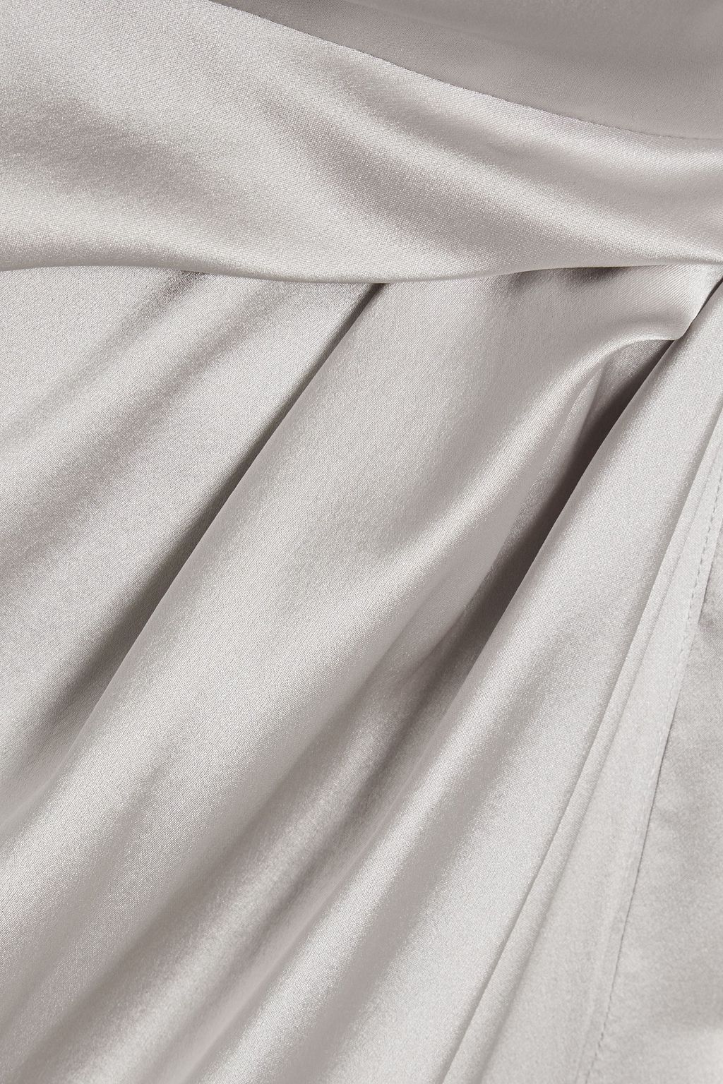 MICHELLE MASON One-shoulder draped silk-satin maxi dress